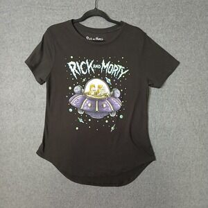 Hybrid Apparel Rick and Morty Adult Swim Cartoon Network Black XL Baby Tee